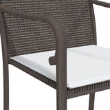  Vrtne stolice s jastucima 4 kom smeđe 56x59x84 cm od poliratana | shoptok.hr