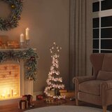vidaXL LED božićno drvce s kuglicama 80 LED toplo bijelo 120 cm | shoptok.hr