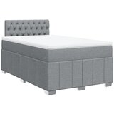 vidaXL Boxspring postelja z vzmetnico svetlo siva 120x190 cm blago, (21321210) | Shoptok.si