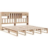  Krevet s regalom za knjige bez madraca 200 x 200 cm od borovine | shoptok.hr