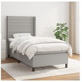  Box spring postelja z vzmetnico svetlo siva 90x200 cm blago | Shoptok.si