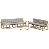 vidaXL Zunanja garnitura za sedenje 9 pcs Bela in svetlo siva, (5000282410) | Shoptok.si