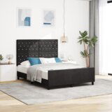 vidaXL Krevetna Okvir Crna 140x190 cm Baršun | shoptok.hr