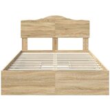  Postelja s shranjevanjem z vzglavjem Sonoma hrast 135 x 190 cm, (5000105570) | Shoptok.si