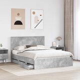  Krevetna konstrukcija s ladicama Betonski sivi 150 x 200 cm | shoptok.hr