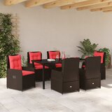  Vrtni set za objed s jastukom 7 pcs Smeđa Poli ratan | Eponuda.com