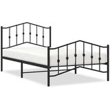 Metalni okvir kreveta s uzglavljem i podnožjem crni 100x200 cm | shoptok.hr