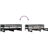  Dnevni ležaj na izvlačenje crni 2x(90x190) cm masivna borovina | shoptok.hr