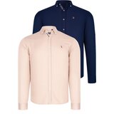 Dewberry DUAL SET G674 MENS SHIRTS-NAVY BLUE-BEIGE Cijene