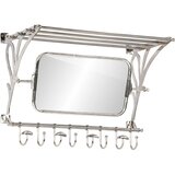  Stalak za prtljagu s vješalicama i zidnim ogledalom aluminijski | shoptok.hr