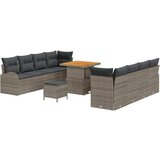 vidaXL Vrtna sedežna garnitura z blazino s shranjevanjem 11 pcs Siva, (5000134247) | Shoptok.si