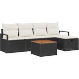  Sjedeća garnitura za vrt 6 kom. Crna poliratan 230 x 117 x 85 cm | shoptok.hr