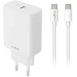 MXTC-10-30C PD QC charger 1x USB-C 30W white + USB-C - USB-C cable 60W