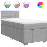 Maison Chic Box spring postelja - Vzmetna postelja z vzmetnico svetlo siva 80x200 cm blago SL11072, (21908372) | Shoptok.si