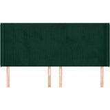  Uzglavlje s ušima tamnozeleno 203x16x118/128 cm baršunasto | shoptok.hr