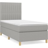  Krevet s oprugama i madracem svjetlosivi 100x200 cm od tkanine | shoptok.hr