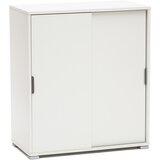 The White Stone Bela omarica 75×85×38 cm z 2 drsnima vratoma in nastavljivimi policami, že sestavljena za različne prostore., (5000129571) Cene