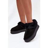 Boto Leather Suede Snow Boots Women's With Fur Black Mivelle | Shoptok.si