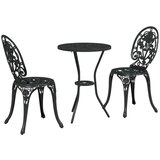  3-dijelni vrtni bistro set crni lijevani aluminij | shoptok.hr