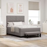 vidaXL postelja z vzmetnico in banketom Taupe 140x200 cm Tkanina, (22083737) | Shoptok.si