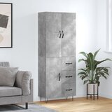 The Living Store Visoka komoda betonsko siva 69,5x34x180 cm inženirski les - Visoka Omara, (21657343) | Shoptok.si