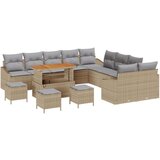  14-dijelni vrtni set sofe s jastučićima bež poli ratan akacija 2-sjedalo vrtna sofa s jastučićima bež poli ratan 4-dijelni vrt Cijene