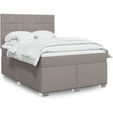 vidaXL Krevet s oprugama i madracem smeđesivi 140 x 190 cm od tkanine | shoptok.hr