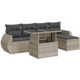 vidaXL 6-dijelni set vrtnih sofa od poliratana s jastucima svjetlosivi | shoptok.hr