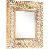  Ručno izrezbareno ogledalo 50 x 50 x 2,6 cm masivno drvo manga | shoptok.hr
