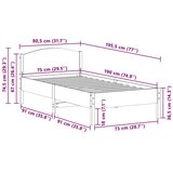 Okvir kreveta bez madraca bijeli 75 x 190 cm masivna borovina | shoptok.hr