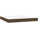 Box spring postelja z vzmetnico LED temno rjava 160x200cm blago, (20893377) | Shoptok.si