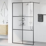 Pregrada za tuširanje s prozirnim staklom ESG 115 x 195 cm crna | Eponuda.ba