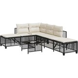 Maison Chic Seti vrtnega pohištva - Vrtna kotna garnitura - Vrtni pohištvo set 3-delna z blazinami črn poli ratan, (21796359) | Shoptok.si