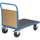 eurokraft pro ploski voziček, 1 čelna stena, kolesa iz polne gume, dxš 1050 x 700 mm, svetlo modra | Shoptok.si