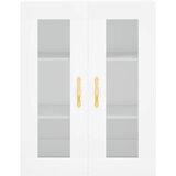  Visoka komoda bijela 69,5x34x180 cm konstruirano drvo Slike