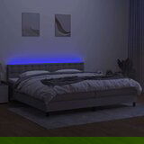  Box spring postelja z vzmetnico LED sv. siva 200x200 cm blago, (20937203) | Shoptok.si
