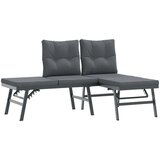  5-dijelni set vrtnih klupa s jastucima crni čelični | shoptok.hr