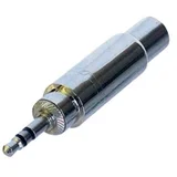 Banana adapter 3,5 mm stereo/cinch ženski konektor br. polova=3/stereo NYS227 Re