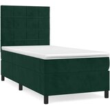 Box spring krevet s madracem tamnozeleni 90x200 cm baršunasti | shoptok.hr