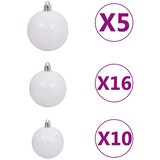 In umjetno božićno drvce s led svjetlima i kuglicama bijelo 210 cm | shoptok.hr