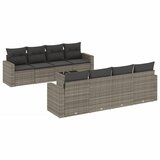 Maison Chic Seti vrtnega pohištva - Vrtna garnitura - Vrtni pohištvo set 9-delna z blazinami siv poli ratan, (21807098) | Shoptok.si
