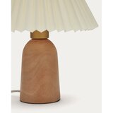 Kave Home Bež/u prirodnoj boji stolna lampa od masivnog kaučuka s tekstilnim sjenilom (visina 33 cm) Benicarlo – | shoptok.hr