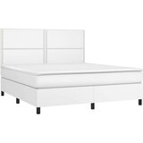  Krevet s oprugama i madracem bijeli 160x200 cm od umjetne kože | shoptok.hr