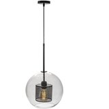 Toolight staklena viseća svjetiljka crna loft APP558-1CP 25cm | shoptok.hr