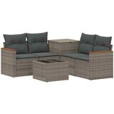  Set sofe 6 kom. Siva i tamno siva Poli Rattan i čelik | shoptok.hr
