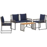 Set vanjskog namještaja 9 pcs Siva i tamnoplava poliratan | shoptok.hr
