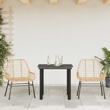  3-delni vrtni jedilni set rjave barve iz poli ratana in stekla, (5000293586) | Shoptok.si