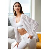 Dewberry 20317 Patterned Buttoned Seasonal Cardigan-WHITE | shoptok.hr