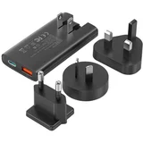 PD6011 PD65W GaN slim USB-A+C mini potovalni polnilec (črn)