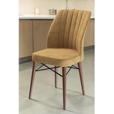 Hanah home set trpezarijskih stolica Flex 2 kom, kapućino tkanina Babyface, drvene noge boje oraha | Eponuda.com